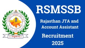 Rajasthan RSSB JTA and Account Assistant Recruitment 2025