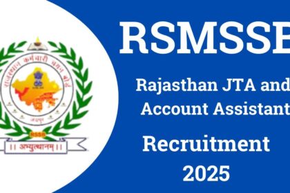 Rajasthan RSSB JTA and Account Assistant Recruitment 2025