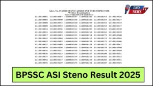BPSSC ASI Steno Result 2025