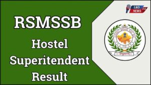 RSSB Hostel Superitendent Result